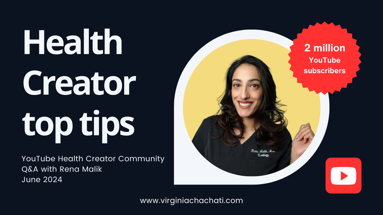Top tips from YouTube Health Creator Rena Malik with 2 million subscribers
