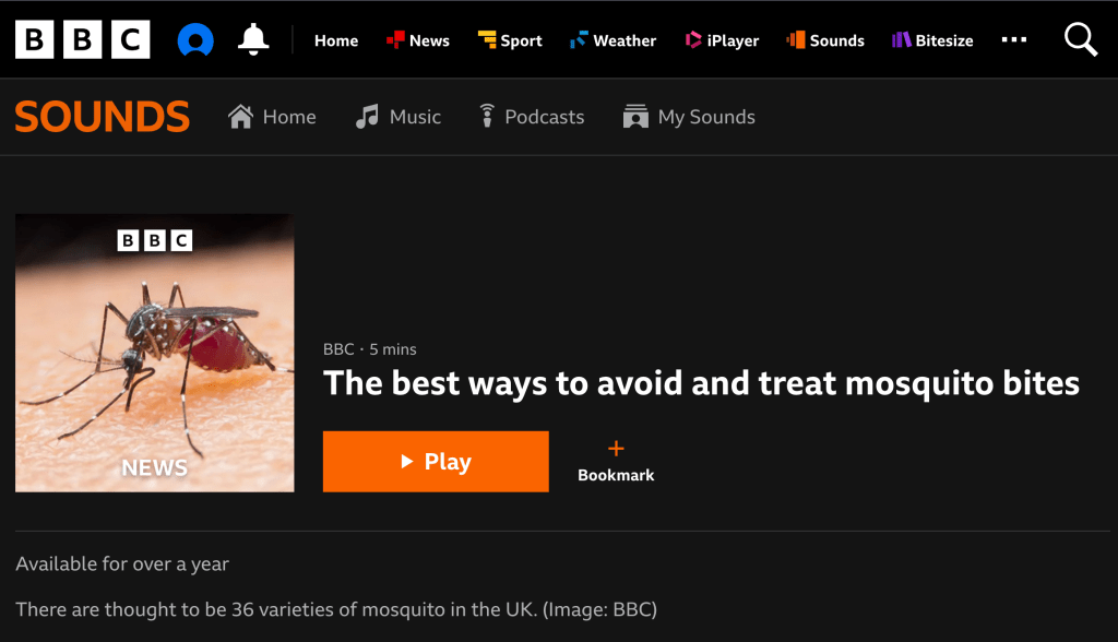 BBC Sounds The Best ways to avoid and treat mosquito bites